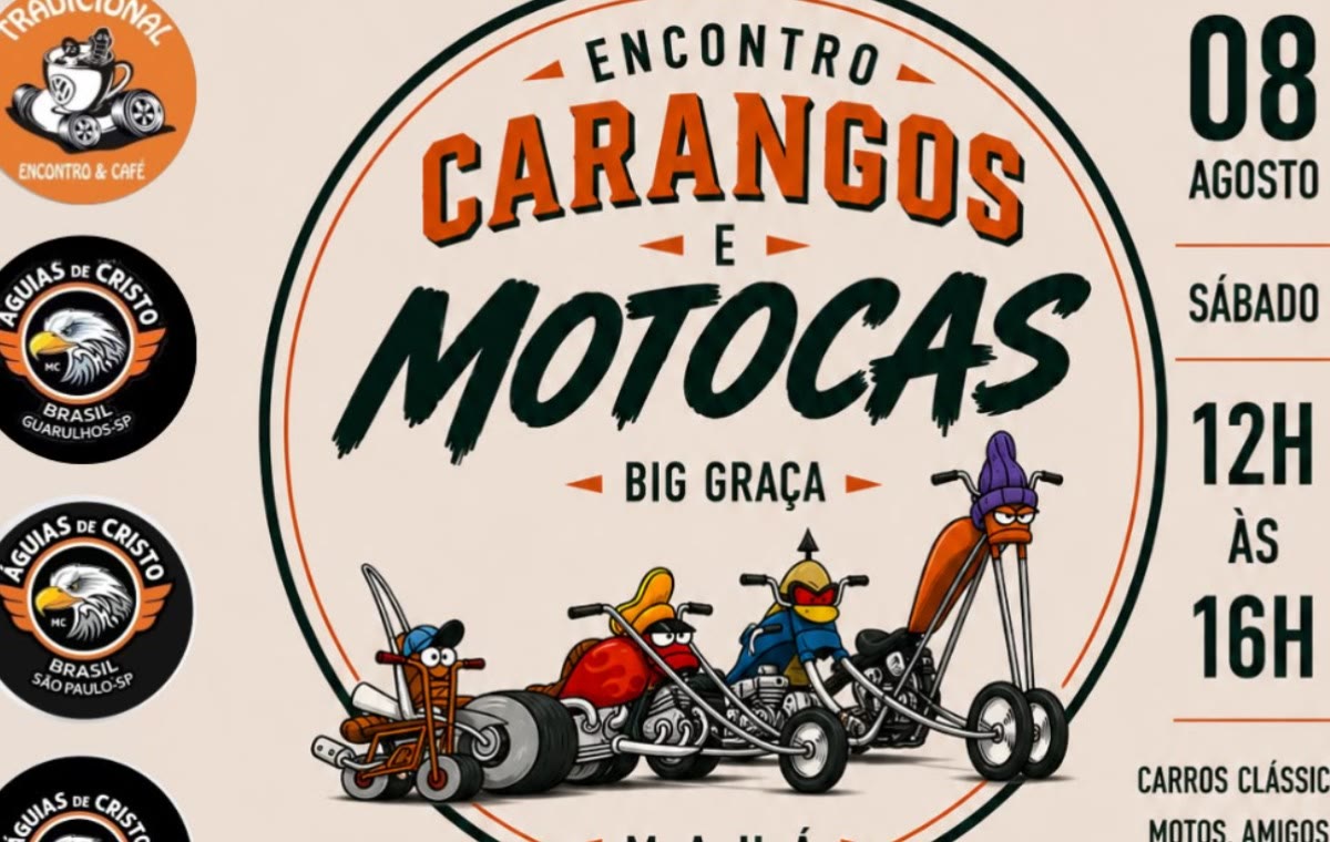 ENCONTRO DE CARANGOS E MOTOCAS REÚNE APAIXONADOS POR CARROS E MOTOS EM MAUÁ